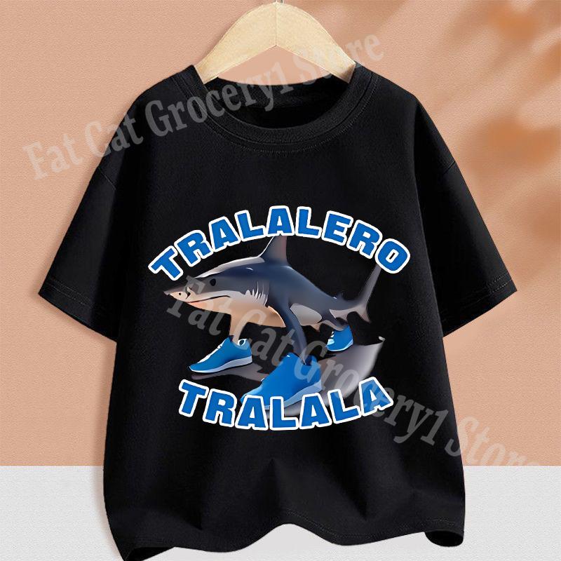 Kids T-shirt Summer Short Sleeve Tungtung Sahur Brainrot Cartoon Children Tees Tops Boys Girls Clothes