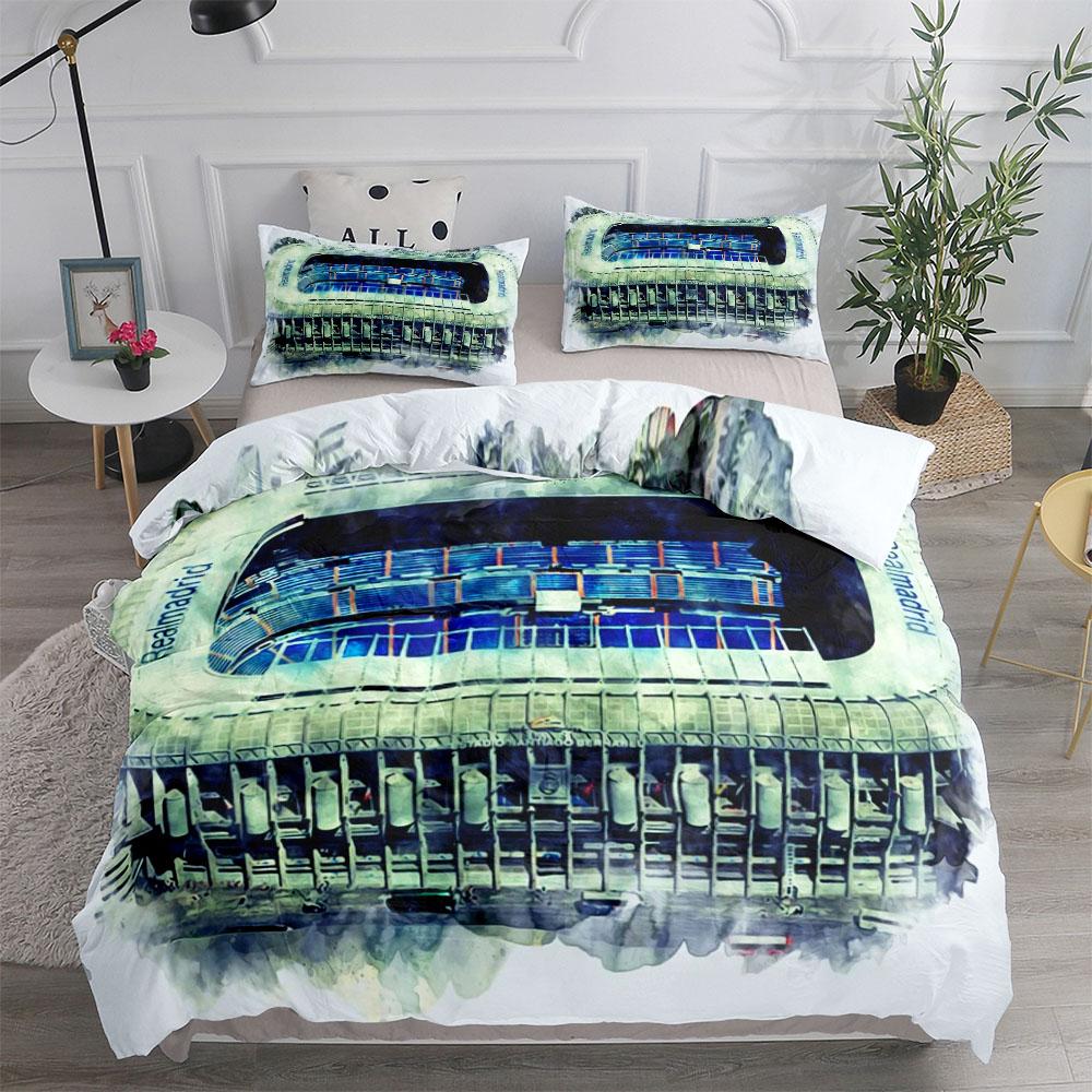 

Футбольный стадион Силуэт Плакат Пододеяльник Комплект постельного белья UK Single Double Queen King US Twin Full King Size Комплект постельного белья EU single(135x200cm)