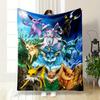 Shows a Group of Colorful Pokémon Resembling Foxes with Elemental Themes. for All Seasons Blanket Lunch Break Throw Gift