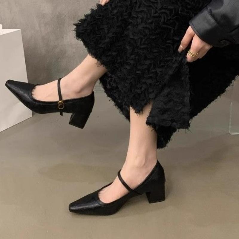 

New Stylish and Fashionable French Pointed Toe High Heels for Women in Spring and Summer Modern Dress Pumps 2025 35 чёрный