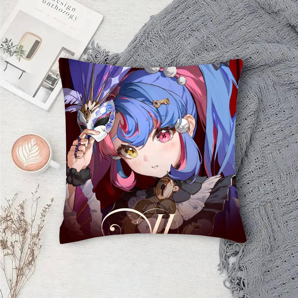 ROCCIA Anime Game W-Wuthering Waves Pillow Case Fashion Square Pillowcase Bedroom Sofa Room Ins Decoration Leisure