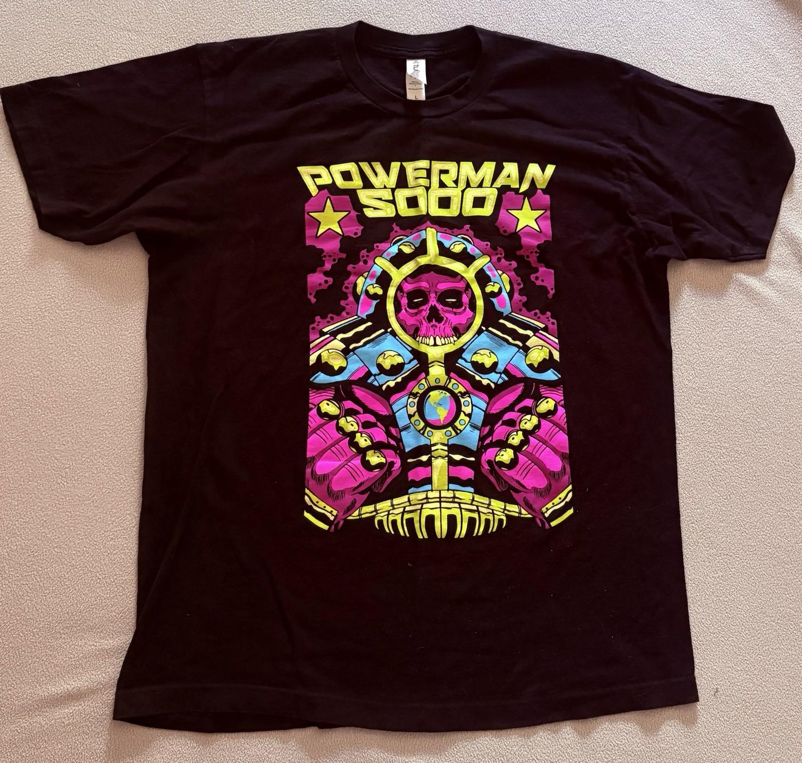 Powerman 5000 T-Shirt Black Skull 2025 Unisex T-Shirt M