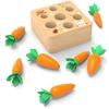 Wooden Pulling Radishes Toy Inserted Carrot Game Children Baby Education ToyPulling Radishes
