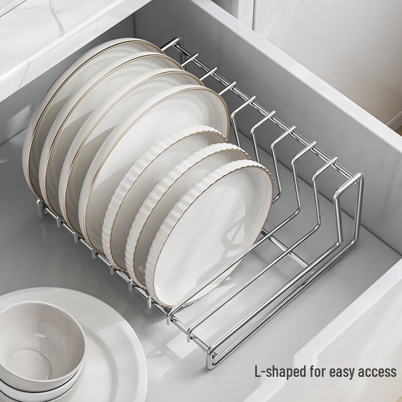 Stainless Steel Kitchen L-Shaped Dish Drying Rack