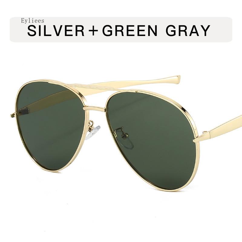 

Clear Brown Oversized Pilot Sunglasses Women Men Unisex Luxury Metal Brand Sunglasses Female Unique Metal Frame Double Bridge