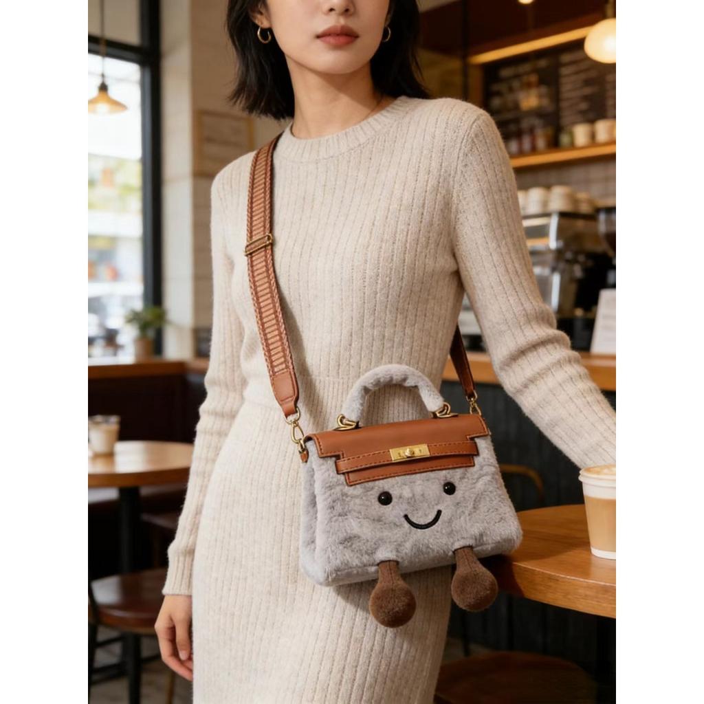 Borsa a tracolla peluche super carina borsa platino borsa a tracolla moda borsa a tracolla borsa a mano portatile per il pendolarismo quotidiano