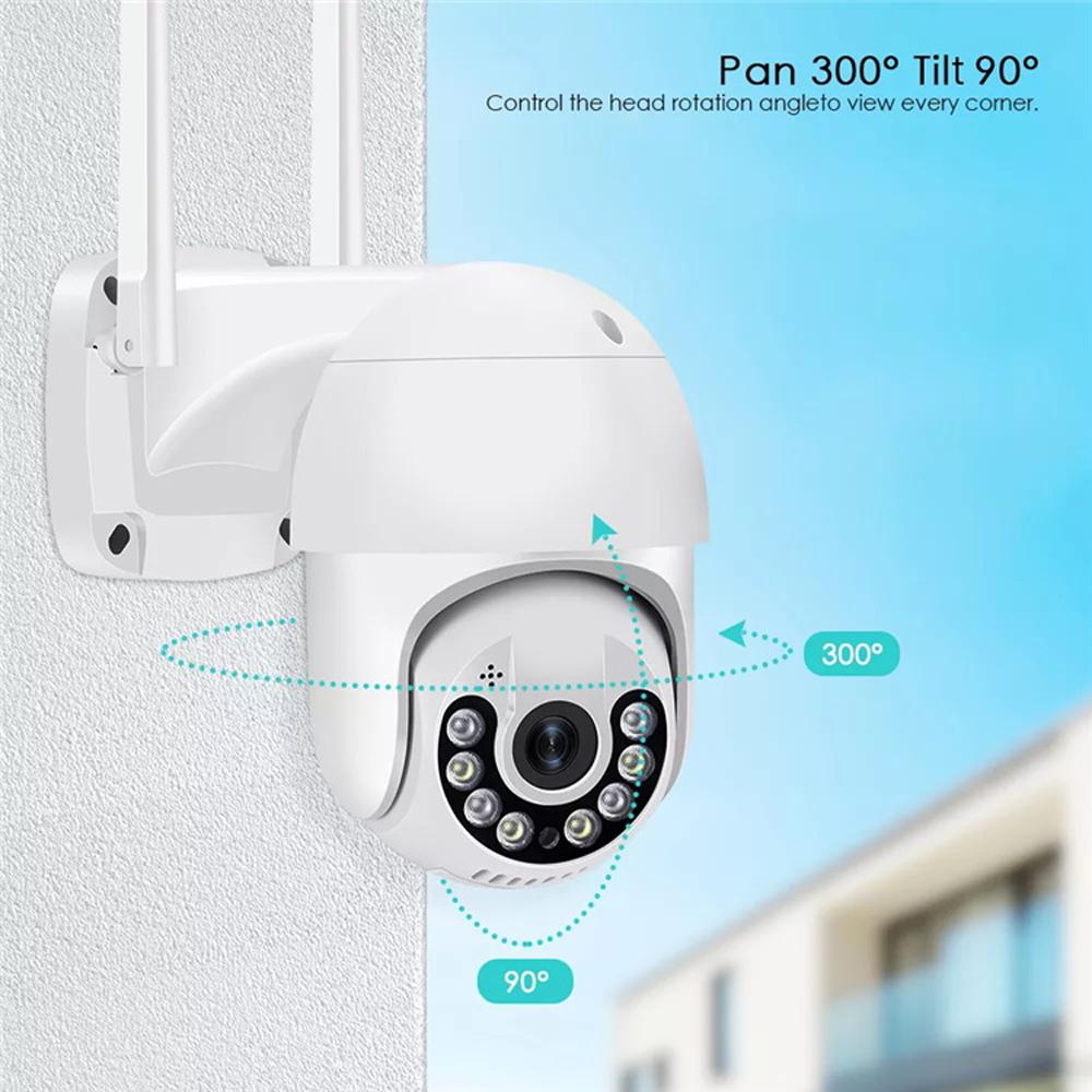 2MP/4MP PTZ WIFI IP Camera Audio CCTV Surveillance Outdoor 5X Digital Zoom Night Full Color Wireless Waterproof Security