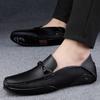 Fashion New Genuine leather business men's shoes Classic Black and white style Formal Party Evening Party Daily office comfort loafer