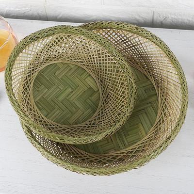 Handmade Bamboo Woven Basket: Fruit Plate, Snack Holder, Winnowing Sieve, Dried Fruit Tray, Steamed Bun Storage.