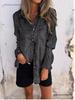 2026 European Spring Women's Casual Suede Lapel Shirt
