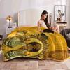 1pc Orisha Oshun African Spiritual Blanket, Retro Yoruba Goddess Flannel Throw with Floral & Symbolic Print, All-Season Bedspread, Soft