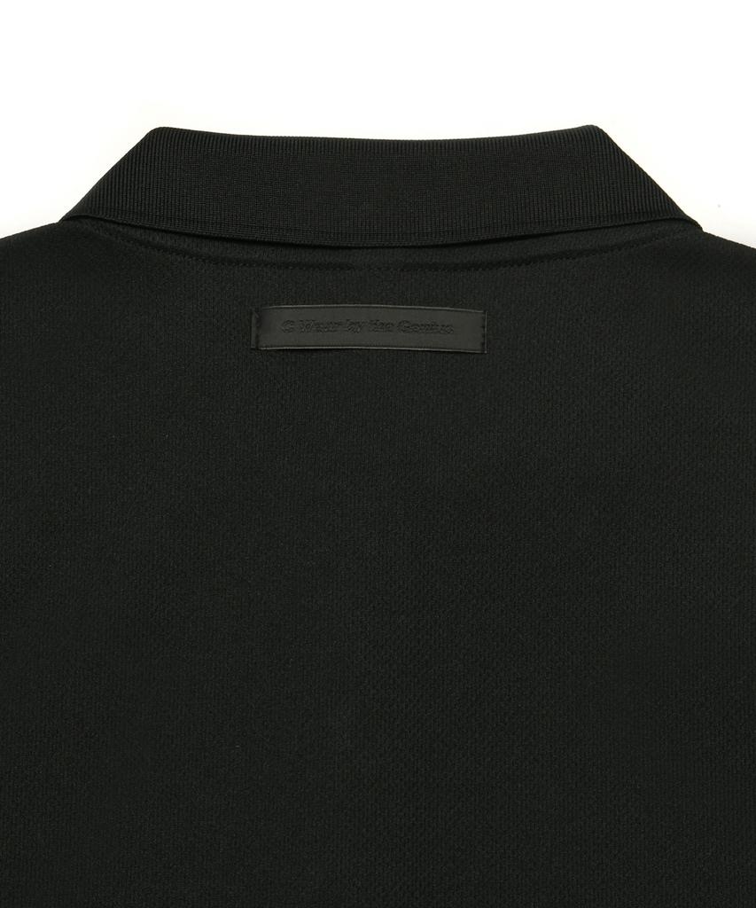 C WEAR BY THE GENIUS Men'S Crop Pique Polo Shirt Black