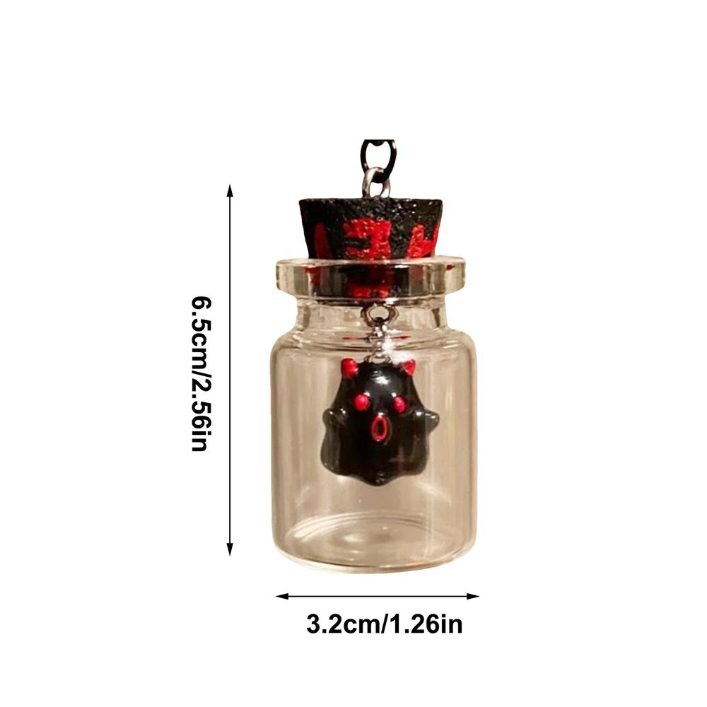 Ghost In A Bottle Pendant Necklace Halloween Necklace For Women Halloween Jewelry The Adopt A Ghost Necklace Little Ghost