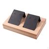 2 Pair Earring Cards, Velvet/Leatherette Bamboo Earrings Display Card Holder for Jewelry Accessory