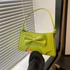 Sophisticated Bowknot Handbag For Women 2024 Summer Street Style Medium Crossbody Bag In Pu Leather
