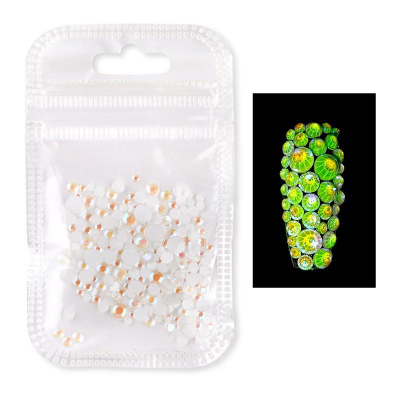 Hot-Selling Halloween Manicure Sticker Diamond Luminous Drill Ss6-Ss20 Multi-Size Mixed Fluorescent Drill