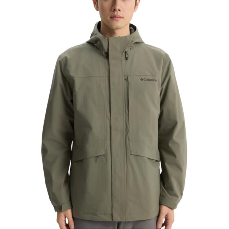 Columbia Waterproof, Windproof, Breathable, And Thermal Windbreaker Jacket Men's Army Green XE4839-397