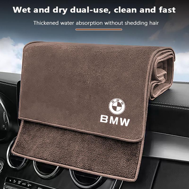 Auto Interior Suede Car Logo Towel Cleaning Drying Rag Cloth For BMW E46 E90 E60 F30 F10 E39 E36 G30 E92 E87 E91 X5 E70 E92 E91 NU8
