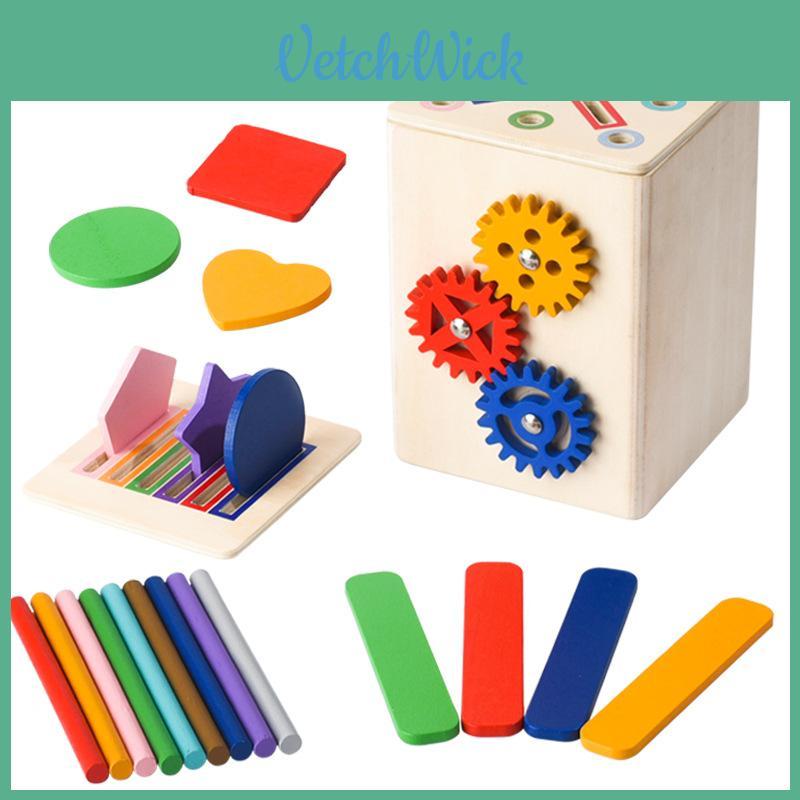 Wooden Early Education Cognitive Toy With Matching Sensory Blocks For Toddlers