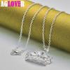 925 Sterling Silver AAA Zircon Crown Pendant Necklace Jewelry