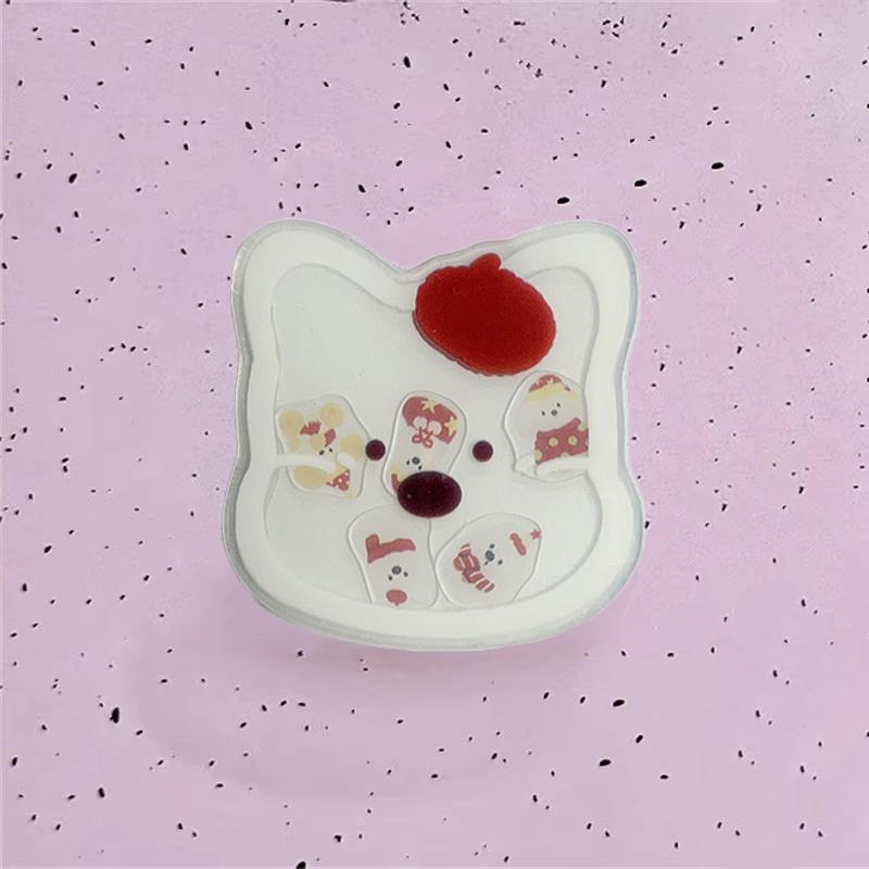 Korea Cute Cartoon Quicksand Puppy Bracket Phone Grip Tok Griptok Holder Ring For iPhone 16 Phone Stand Support Holder Girl Gift