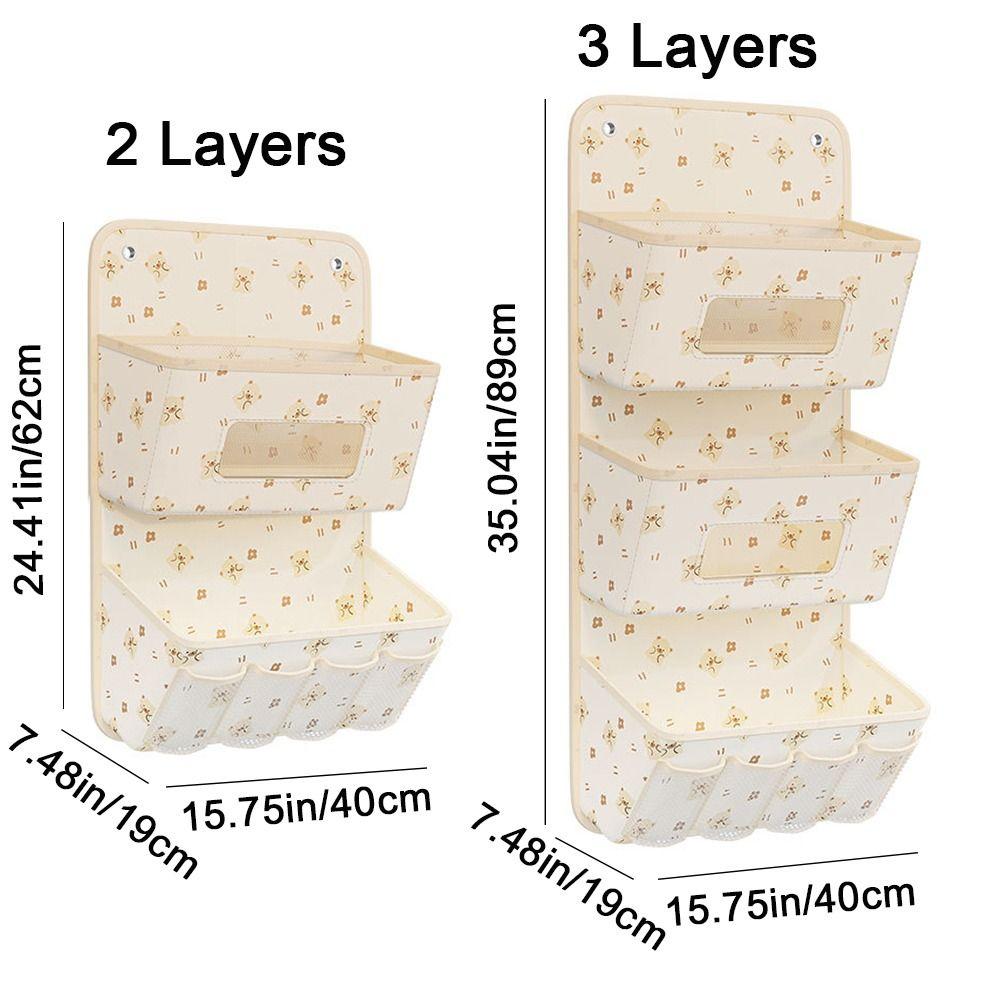 Non-woven Fabric Cartoon Wall Hanging Storage Bag Large Capacity with Pockets Closet Storage Bag Foldable Sundry Storage Bags