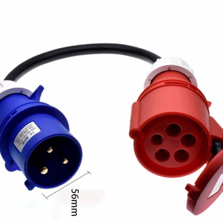 32A Blue to Red CEE Plug Adapter Cable