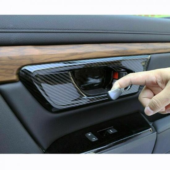 FOR HONDA CR-V CRV 2017-2021 Carbon Fiber ABS Auto Inner Door Handle Cover Trim
