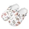 White Printed EVA Beach Clogs Women Men Breathable Soft Sole Slip On Beach Shoes Pool Area Bathroom Home Walking Shoes Soft Fit