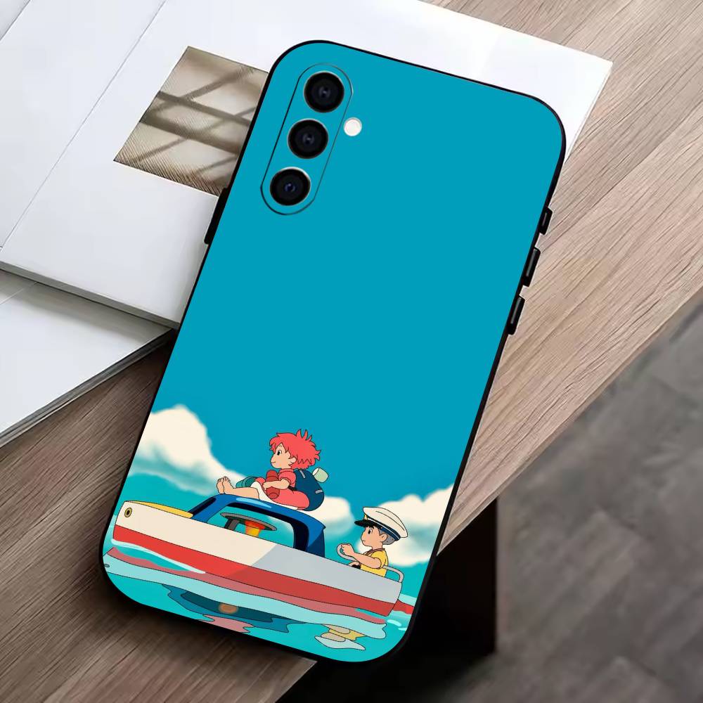 Ponyo and Sosuke  Phone Case For Samsung Galaxy A73,A72,A71,A70,A53,A52,A51,Others Soft Black Cover