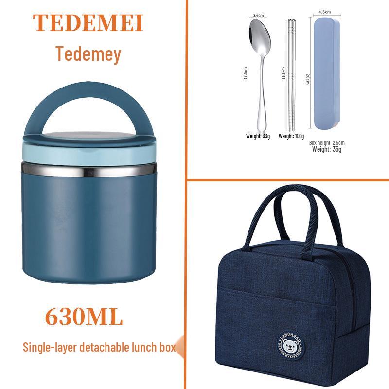 

930ml Double Layer Stainless Steel Lunch Box Set - Portable Bento for Students & Office Workers