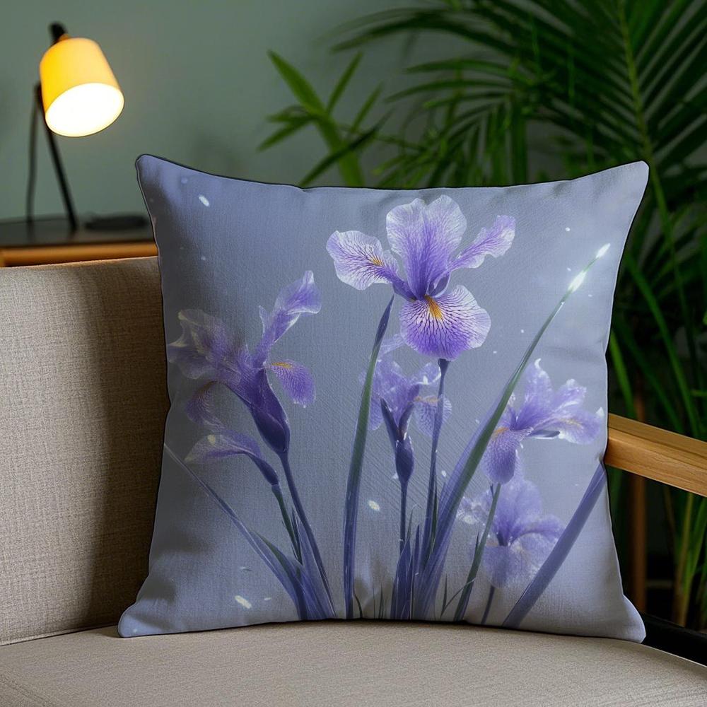OOrchid Grass Pillow Case Silky Elegant Comfort Sofa Bed Invisible Zipper