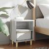 VidaXL Nachttisch mit Massivholz-Beinen Grau Sonoma 40x30x50 cm