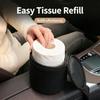 Headrest Tissue Dispenser for Cars with Quick Pull Opening, Soft Fabric Storage, and Easy Access Napkin Bag