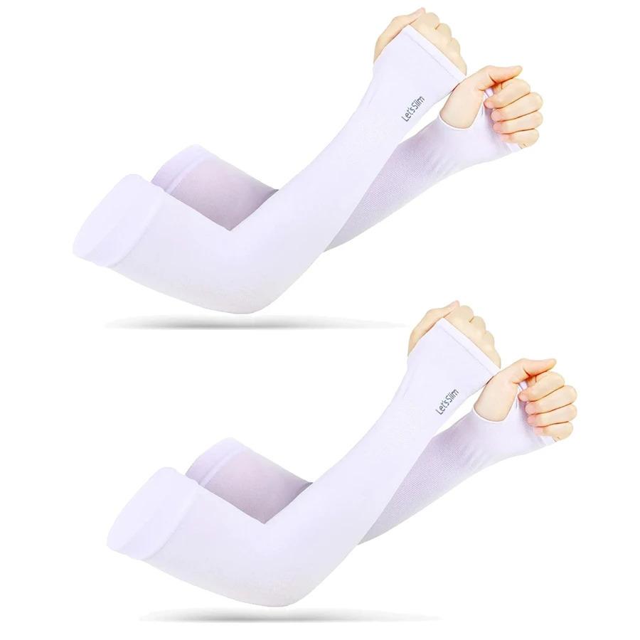 1/2pcs Summer Ice Silk Long Sleeves Anti-Sunburn Arm Cover Men Women Cuff New Cool Hand Sleeves Anti-UV Cycling Arm Sleeve