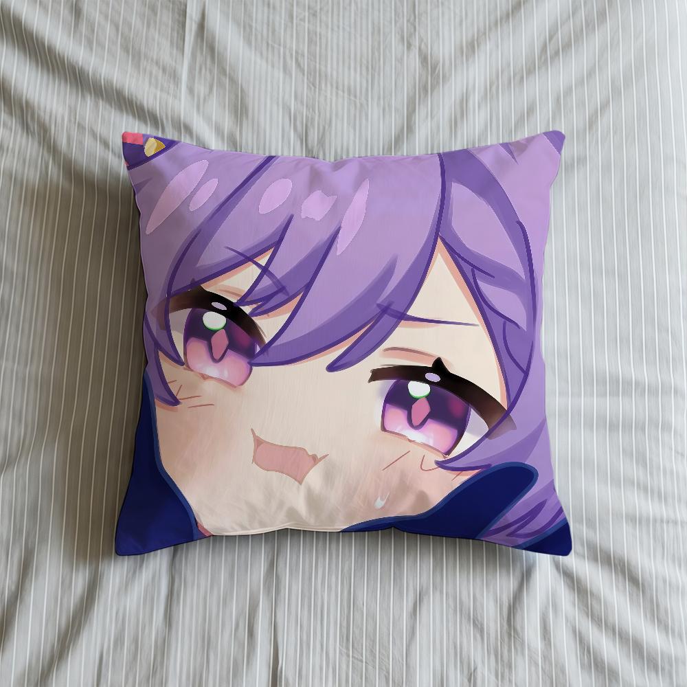 Cushion Face Cover Soft Q Case Genshin Sofa Impact Living Room Home Comfortable Office Game Decor Cupping Protective Pillow