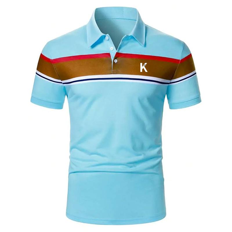 Haine de vară pentru bărbați Mânecă scurtă cu dungi Polo pentru bărbați Casual Elasticitate Polo pentru golf Topuri