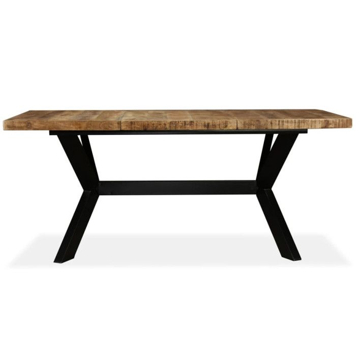 VidaXL Table de salle à manger Bois de manguier solide et Acier 180 cm