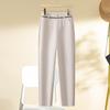Women's High Waist Woolen Harem Pants - Autumn Winter 2024, Thick Fleece-Lined, Slimming, Straight Leg Trousers.