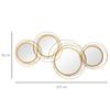 Metal Wall Art 56cm Modern Decorative Mirror Decor for Living Room Bedroom Dining Room, Gold
