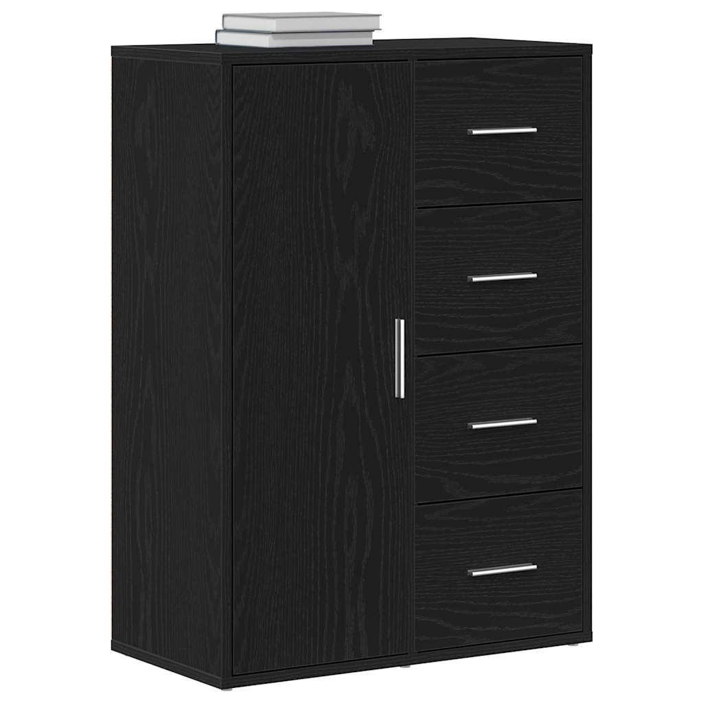 Sideboard in Black Oak Look 60 x 31 x 84 cm Engineered Wood
