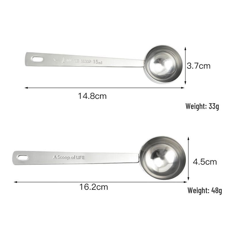 MDNG Stainless Steel Coffee Measuring Spoons with Scale, Small (Set of 2)