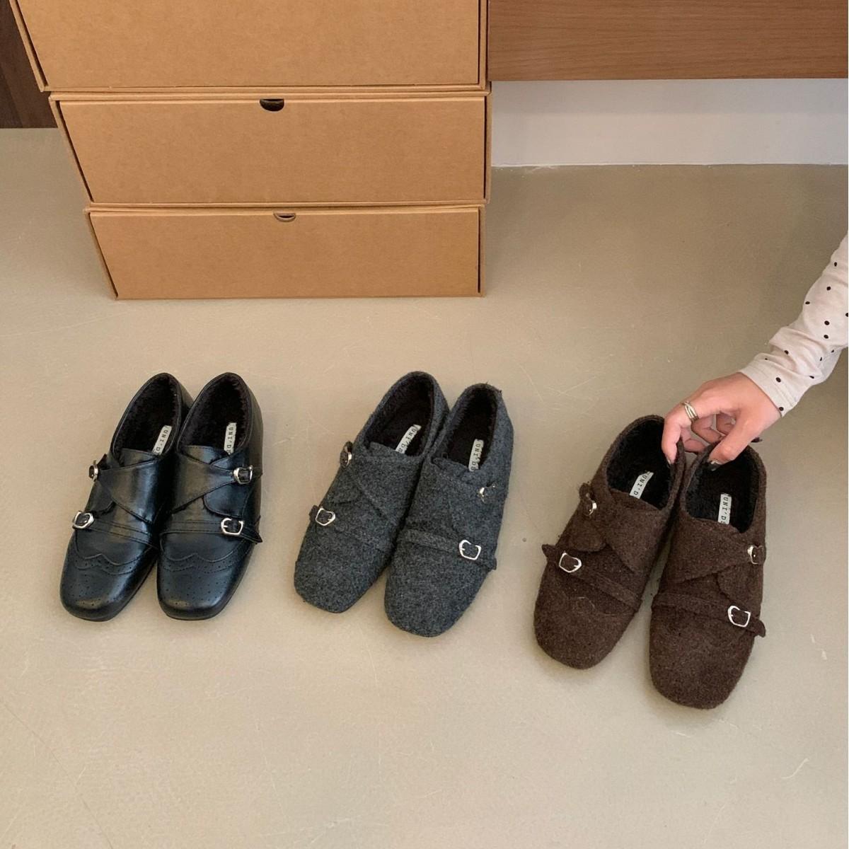 

2025 новые туфли с круглым носком на толстой подошве, с теплым пухом, с бантом, на скрытой платформе, с мягкой подошвой, женские одинарные туфли 39