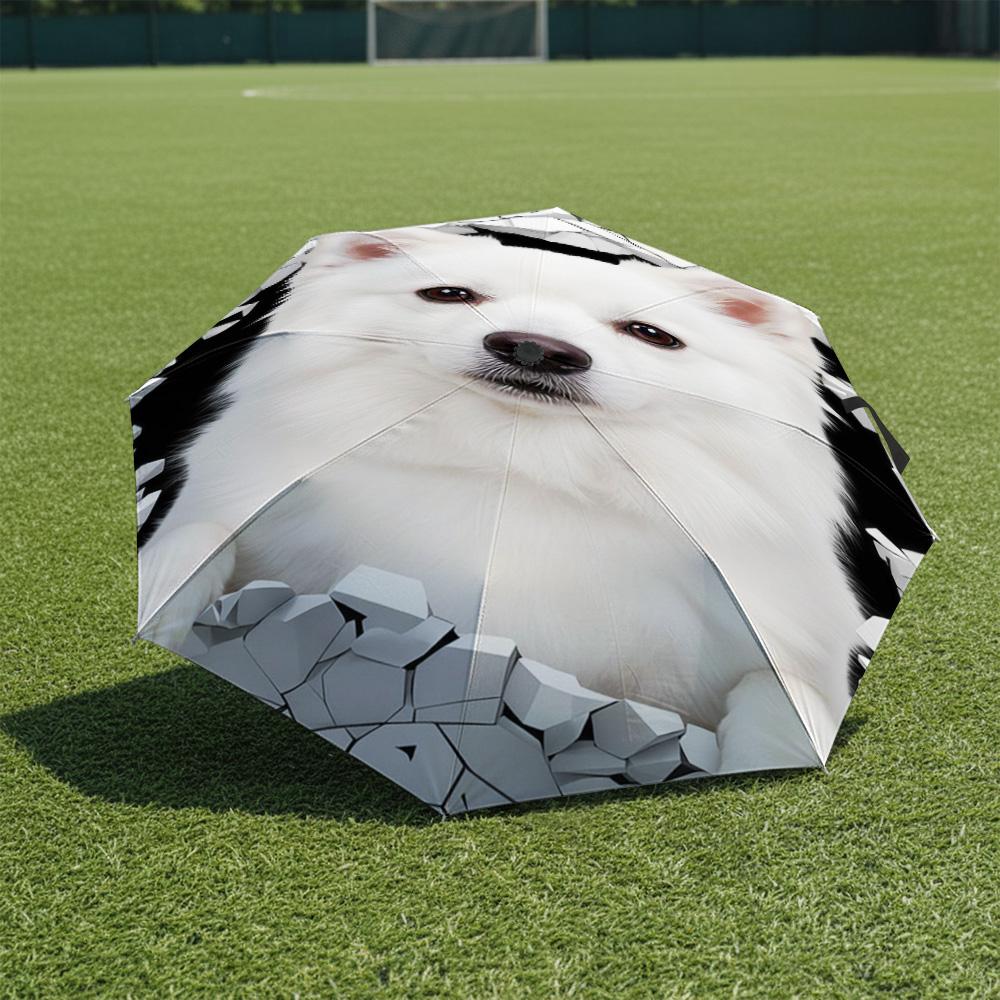 

1 шт. Автоматична складана парасолька - Візерунок «Тварини вибігли», Портативна та складана конструкція з 8 спицями, Різдвяні та Дні народження Подарунки