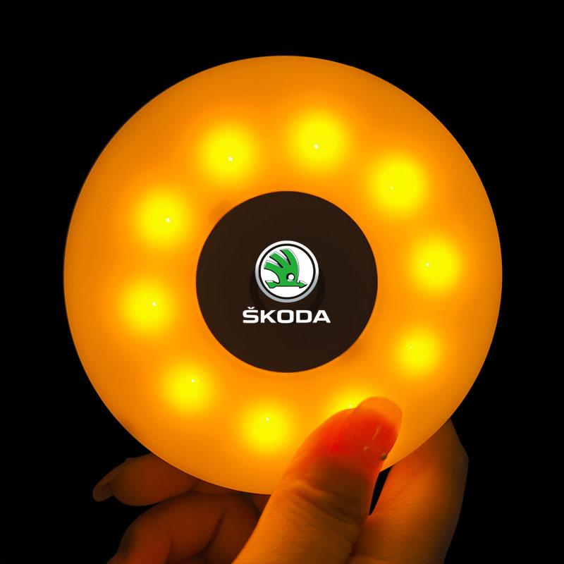 LED Touch Light Wireless Car Interior Lighting Auto Roof Ceiling Reading Lamp For Skoda Octavia Superb Rapid Kodiaq Karoq Fabia Kamiq Roomster Citigo