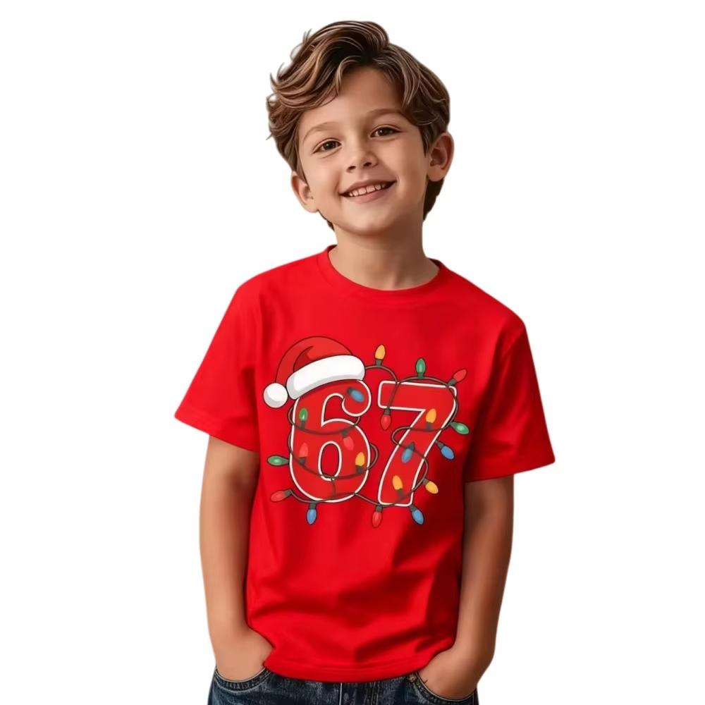 Kids 67 Themed Colorful Print TShirt Soft Cotton Fabric Breathable and Comfortable Ideal for Toddlers and Childrendf0243
