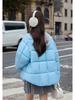 Round Neck Square Quilting Down Jacket Women's Loose Plus Size Outwear