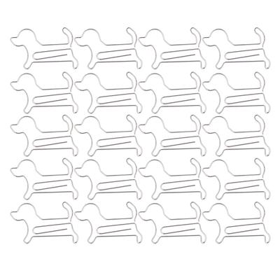 20PCS Mini Iron Paperclip Silver Dog Shape Bookmark File Notebook Clip Office Supplies