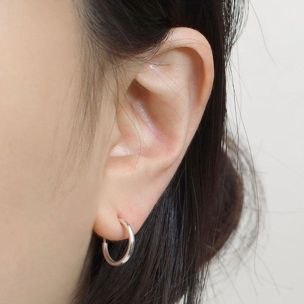 92.5 silver, no-piercing ring earrings, 13mm fake earrings, ring earrings, ring piercing