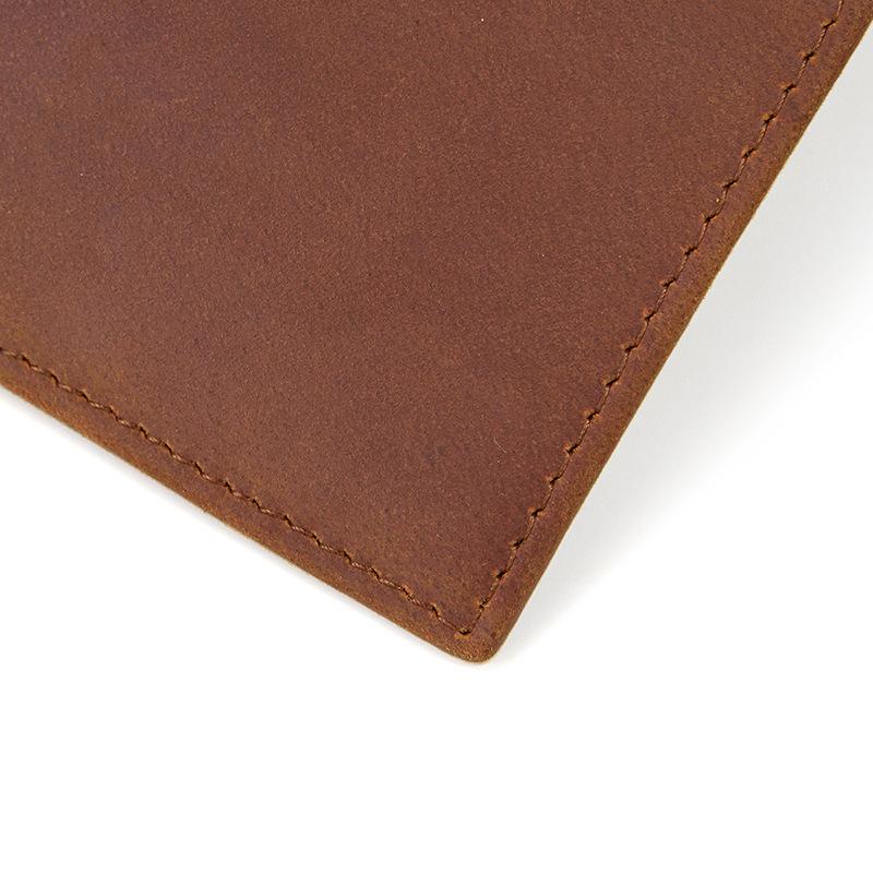 Crazy Horse Leather Long Wallet Men S Wallet Genuine Leather Long Wallet First Layer Cowhide Multi-Card Two-Fold Wallet